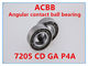 7205 CD GA P4Aの角の接触のボール ベアリング